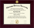 Oklahoma Wesleyan University Century Gold Engraved Diploma Frame in Cordova