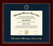 Oklahoma Wesleyan University Gold Embossed Diploma Frame in Sutton