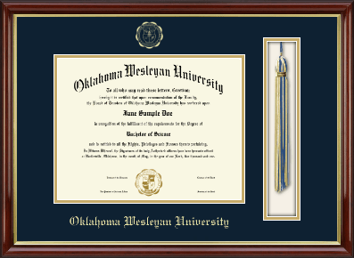 Oklahoma Wesleyan University diploma frame - Tassel & Cord Diploma Frame in Southport Gold