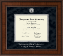 Bridgewater State University  Presidential Silver Engraved Diploma Frame in Madison