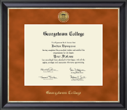 Georgetown College Gold Engraved Medallion Diploma Frame in Noir