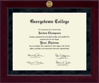Georgetown College diploma frame - Millennium Gold Engraved Diploma Frame in Cordova