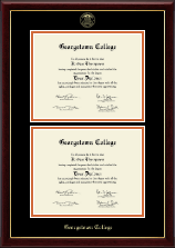 Georgetown College Double Diploma Frame in Gallery