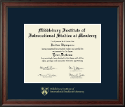 Middlebury College diploma frame - Gold Embossed Diploma Frame in Studio