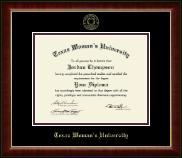Texas Woman's University diploma frame - Gold Embossed Diploma Frame in Murano