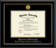 Syracuse University diploma frame - Gold Engraved Medallion Diploma Frame in Onyx Gold