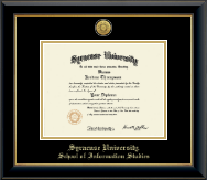 Syracuse University diploma frame - Gold Engraved Medallion Diploma Frame in Onyx Gold