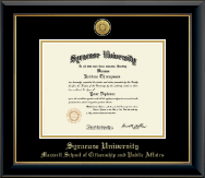 Syracuse University diploma frame - Gold Engraved Medallion Diploma Frame in Onyx Gold