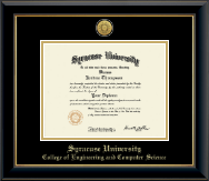 Syracuse University diploma frame - Gold Engraved Medallion Diploma Frame in Onyx Gold