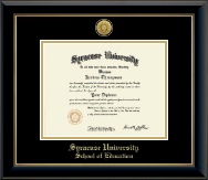 Syracuse University diploma frame - Gold Engraved Medallion Diploma Frame in Onyx Gold