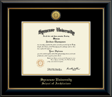 Syracuse University diploma frame - Gold Engraved Medallion Diploma Frame in Onyx Gold