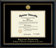 Syracuse University diploma frame - Gold Engraved Medallion Diploma Frame in Onyx Gold