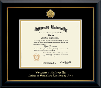 Syracuse University diploma frame - Gold Engraved Medallion Diploma Frame in Onyx Gold