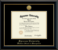Syracuse University diploma frame - Gold Engraved Medallion Diploma Frame in Onyx Gold