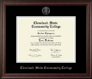 Cleveland State Community College Silver Embossed Diploma Frame in Studio