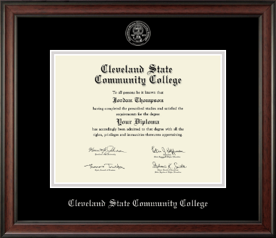 Cleveland State Community College diploma frame - Silver Embossed Diploma Frame in Studio