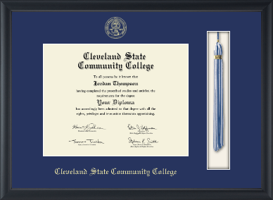 Cleveland State Community College diploma frame - Tassel & Cord Diploma Frame in Obsidian