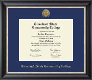 Cleveland State Community College diploma frame - Gold Engraved Medallion Diploma Frame in Noir