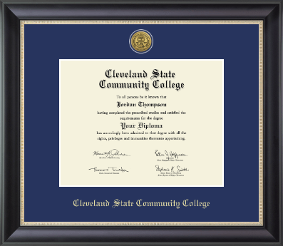 Cleveland State Community College diploma frame - Gold Engraved Medallion Diploma Frame in Noir