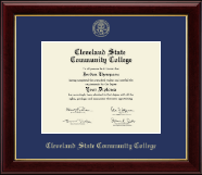 Cleveland State Community College Gold Embossed Diploma Frame in Gallery