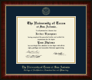 The University of Texas San Antonio diploma frame - Gold Embossed Diploma Frame in Murano