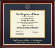 The University of Texas San Antonio diploma frame - Gold Embossed Diploma Frame in Murano