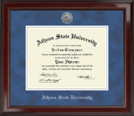 Athens State University Silver Engraved Medallion Diploma Frame in Encore