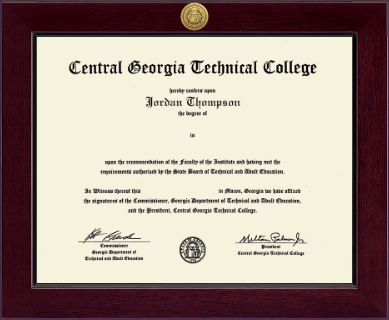 Central Georgia Technical College diploma frame - Century Gold Engraved Diploma Frame in Cordova