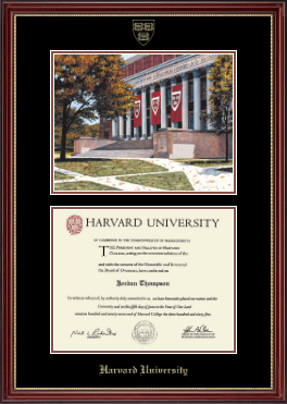 Harvard University diploma frame - Campus Scene Edition Diploma Frame in Kensington Gold