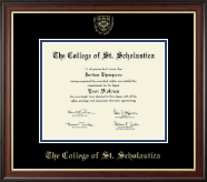 The College of St. Scholastica Gold Embossed Diploma Frame in Studio Gold
