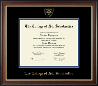 The College of St. Scholastica diploma frame - Gold Embossed Diploma Frame in Studio Gold