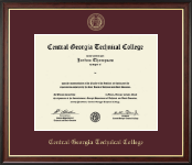 Central Georgia Technical College Gold Embossed Diploma Frame in Studio Gold
