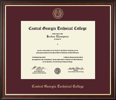 Central Georgia Technical College diploma frame - Gold Embossed Diploma Frame in Studio Gold
