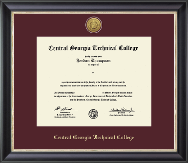 Central Georgia Technical College diploma frame - Gold Engraved Medallion Diploma Frame in Noir