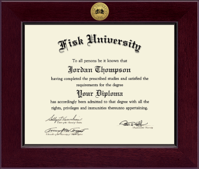 Fisk University diploma frame - Century Gold Engraved Diploma Frame in Cordova