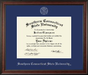 Southern Connecticut State University Silver Embossed Diploma Frame in Studio