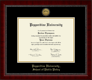 Pepperdine University diploma frame - Gold Engraved Medallion Diploma Frame in Sutton