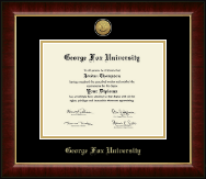George Fox University Gold Engraved Medallion Diploma Frame in Murano