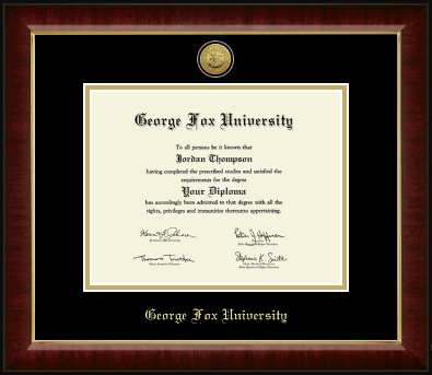 George Fox University diploma frame - Gold Engraved Medallion Diploma Frame in Murano
