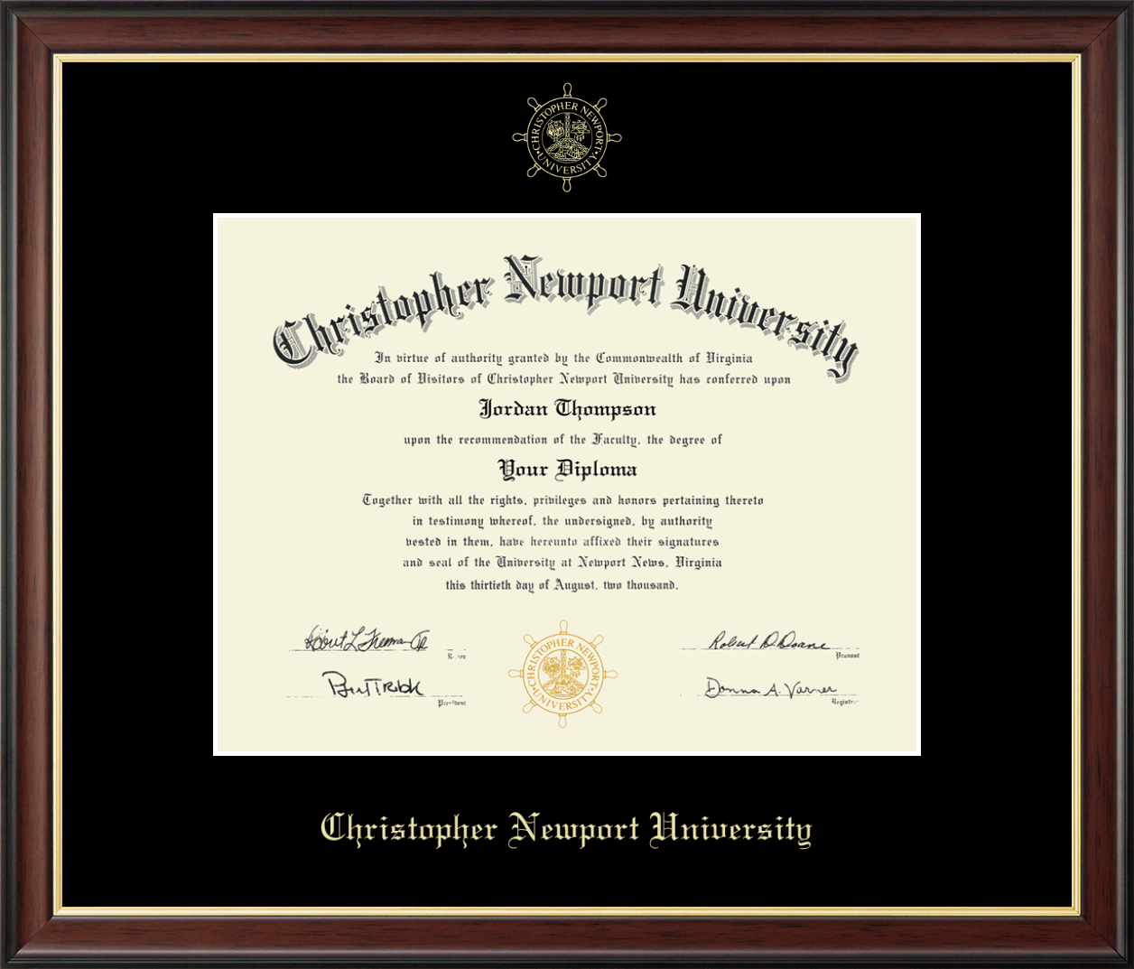 Christopher Newport University Gold Embossed Diploma Frame In Studio Gold Item 260922