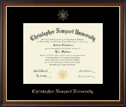 Christopher Newport University Gold Embossed Diploma Frame in Studio Gold