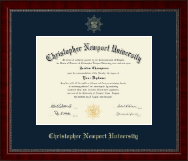 Christopher Newport University Gold Embossed Diploma Frame in Sutton
