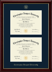 Christopher Newport University diploma frame - Double Diploma Frame in Gallery