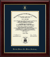 United States Air Force Academy diploma frame - Gold Embossed Diploma Frame in Gallery