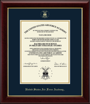United States Air Force Academy diploma frame - Gold Embossed Diploma Frame in Gallery