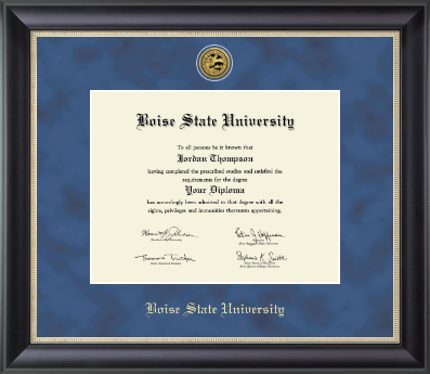 Boise State University diploma frame - Gold Engraved Medallion Diploma Frame in Noir