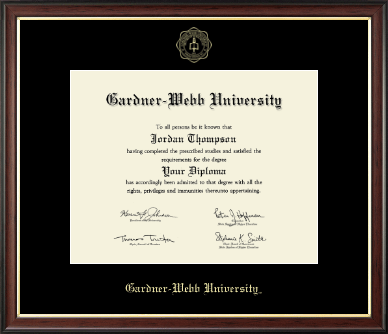 Gardner-Webb University diploma frame - Gold Embossed Diploma Frame in Studio Gold