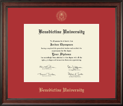 Benedictine University diploma frame - Gold Embossed Diploma Frame in Studio