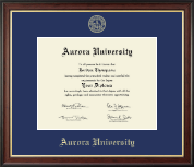 Aurora University Gold Embossed Diploma Frame in Studio Gold