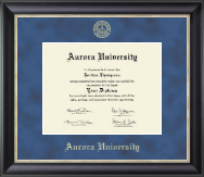 Aurora University Gold Embossed Diploma Frame in Noir